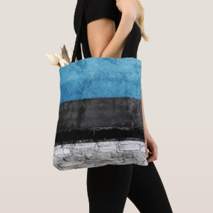 Bolso De Tela Muro de la bandera de Estonia