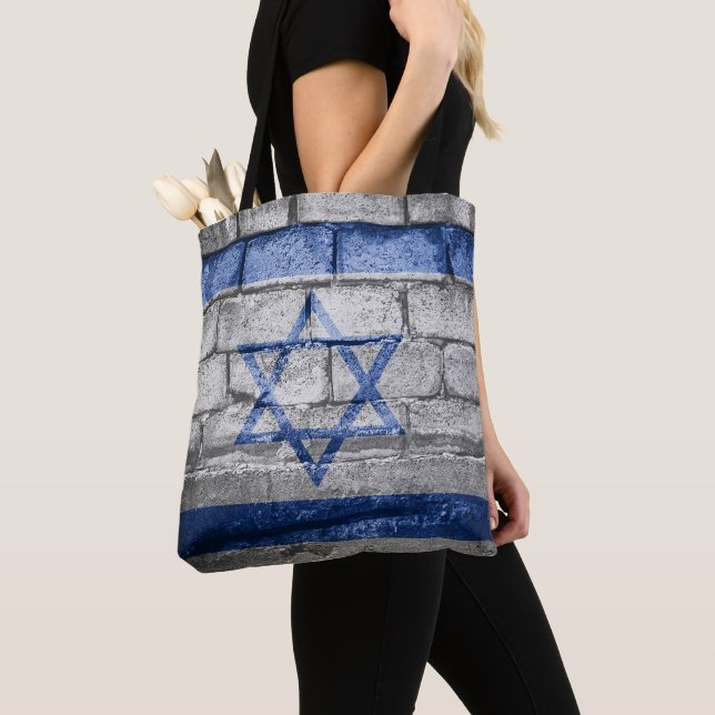 Bolso De Tela Muro de la bandera de Israel (Detalle)