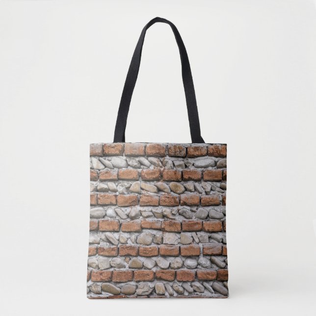 Bolso De Tela Muro de ladrillos marrones (Anverso)