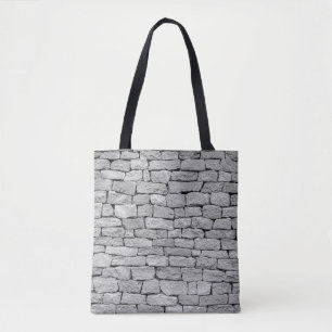 Bolso De Tela Muro de piedra gris, fondo abstracto.