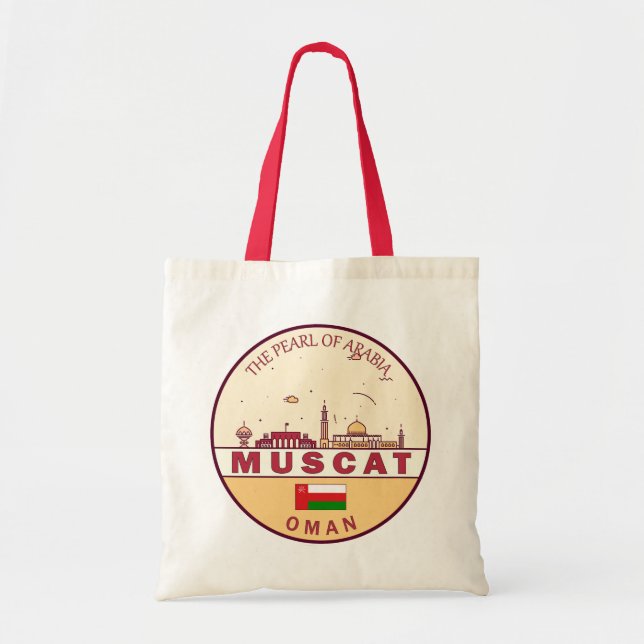 Bolso De Tela Muscat Oman City Skyline Emblem (Frente)