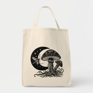 Bolso De Tela Mushroom de la Luna y las Estrellas
