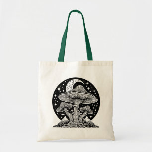 Bolso De Tela Mushroom de la Luna y las Estrellas