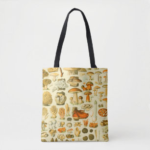 Bolso De Tela Mushroom Vintage Toadstool Ilustracion antiguo