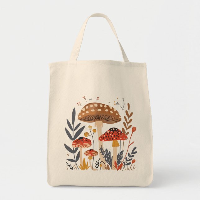 Bolso De Tela Mushrooms Shoulder Tote Bag (Frente)
