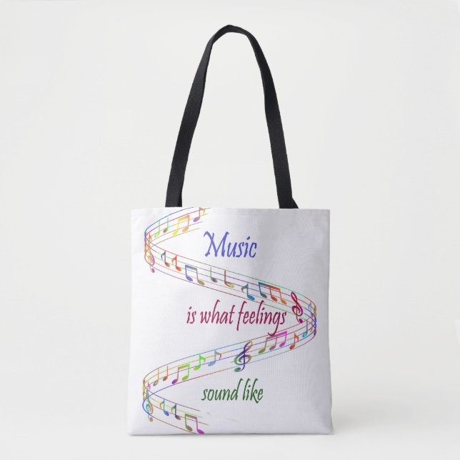 Bolso De Tela Music is what Feelings Sound Like Inspirational (Anverso)