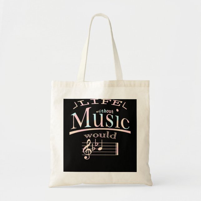 Bolso De Tela Music Life Without Would Be Flat 463 musician (Frente)