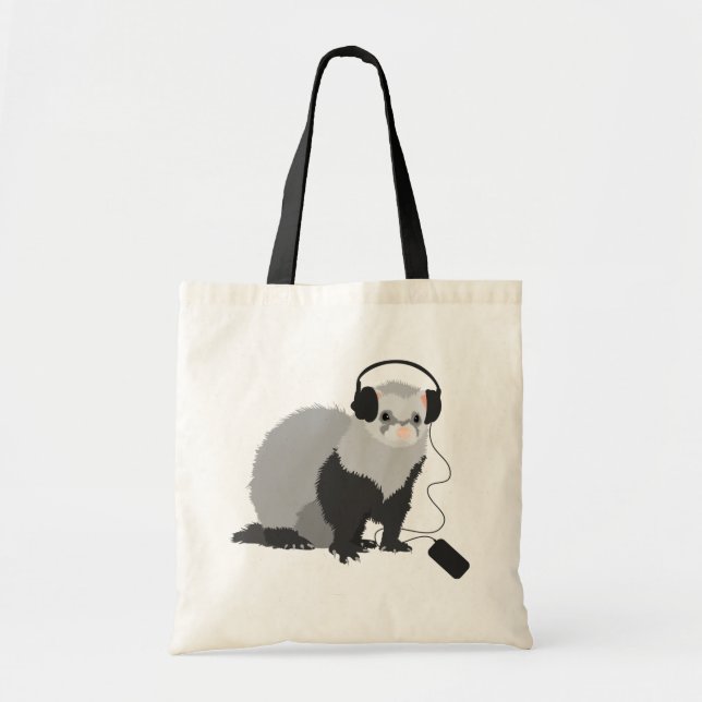 Bolso De Tela Music Lover Ferret (Frente)