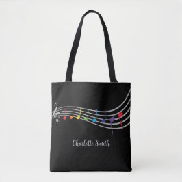 Bolso De Tela Music Teacher Custom Name Music Notes