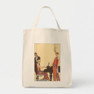 Bolso De Tela Música antigua, Art Deco Pianista Músico Cantante