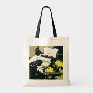 Bolso De Tela Música antigua, Señorita Traumerei tocando el pian