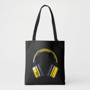 Bolso De Tela Música Auriculares Rhyme Maravilloso Vector de Vib