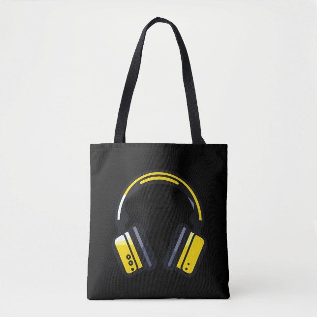 Bolso De Tela Música Auriculares Rhyme Maravilloso Vector de Vib (Anverso)