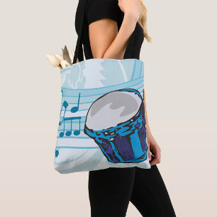 Bolso De Tela Música Blue Bongo Drum