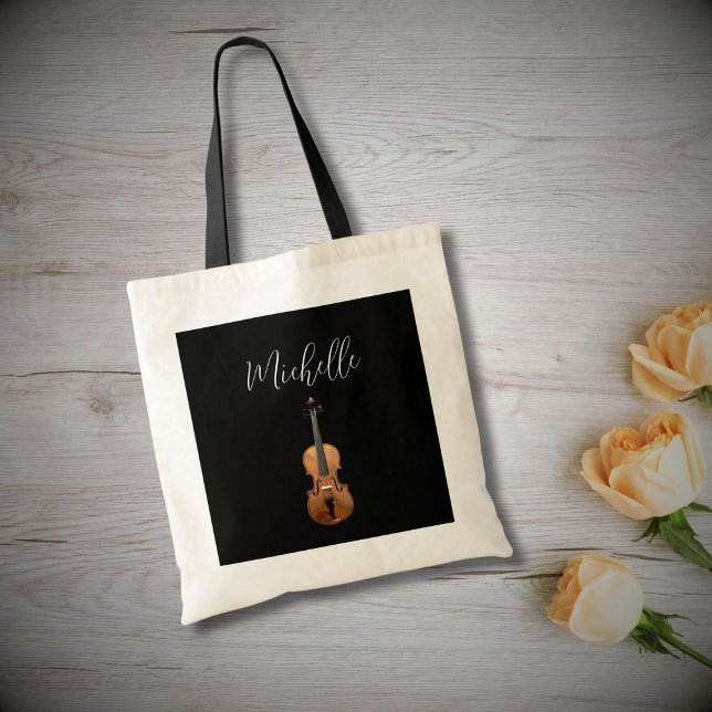Bolso De Tela Música clásica violín musical elegante negro (Subido por el creador)
