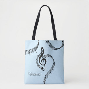 Bolso De Tela Música Climactic G Clef Blue