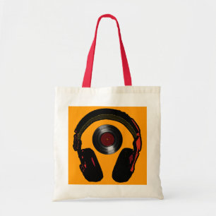 Bolso De Tela música de grabación de vinilo y auriculares dj