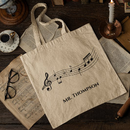 Bolso De Tela Música de la banda de notas musicales o del coro d