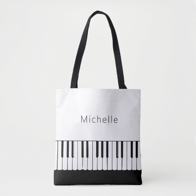 Bolso De Tela Música de piano personalizada (Anverso)