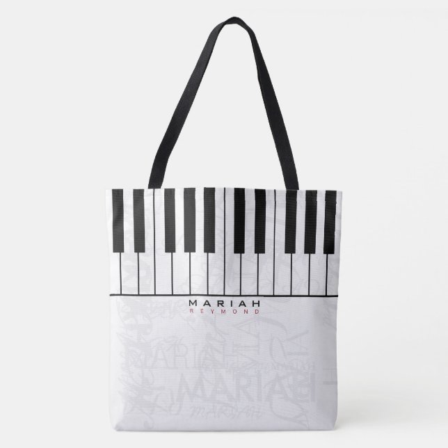 Bolso De Tela Música de piano personalizada (Anverso)