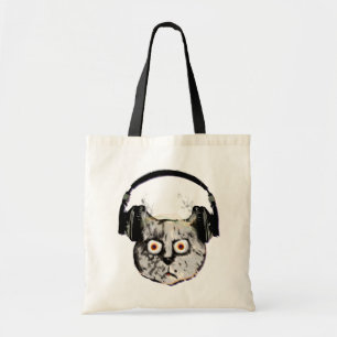Bolso De Tela música dj cat con auriculares