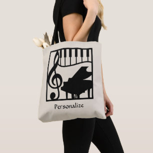 Bolso De Tela Música elegante Tecla de piano Clave Nota Con esti