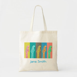 Bolso De Tela Música guitarra Chica moderna de colores pastel