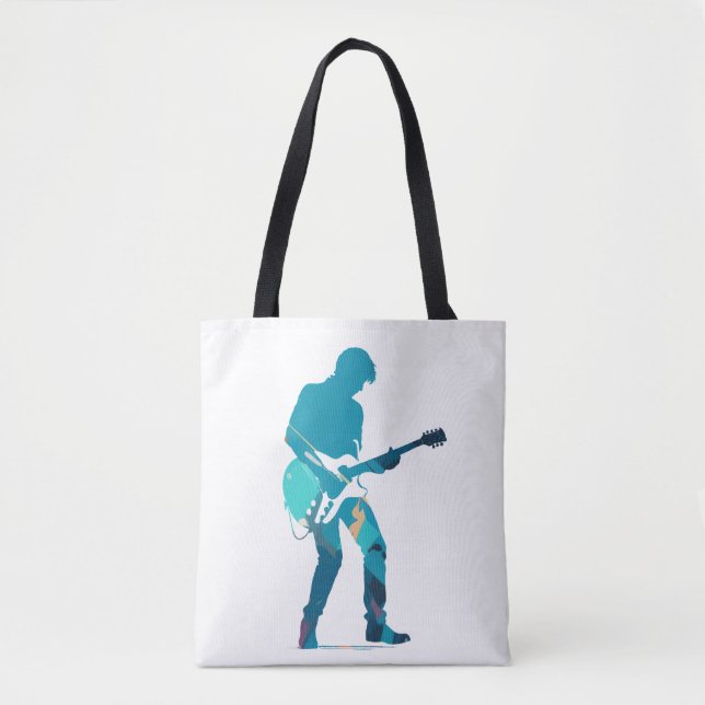 Bolso De Tela Música Guitarra Jugador Concierto Divertido Estilo (Anverso)
