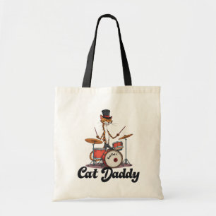 Bolso De Tela Música Jazz Cat Daddy Baterista Músico   Gatos Ati