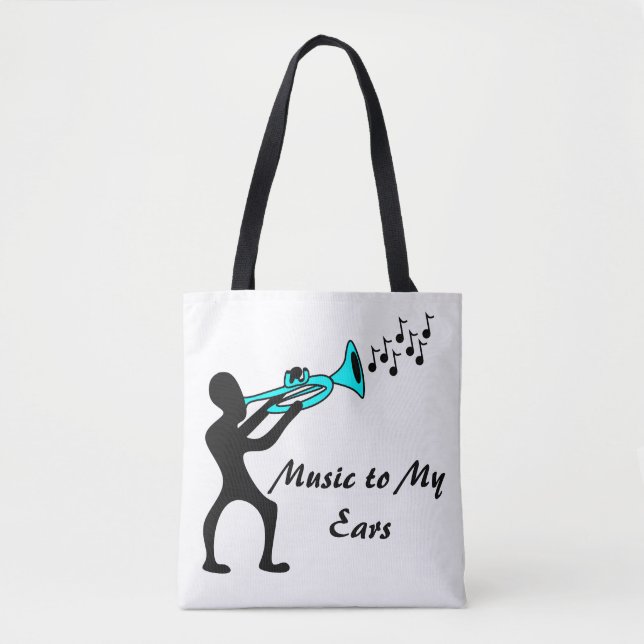 Bolso De Tela Música mashup Música a mis oídos tote blanco jazzy (Anverso)