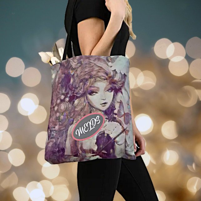 Bolso De Tela Música moderna de muñeca violín Marioneta Tote Bag (Subido por el creador)