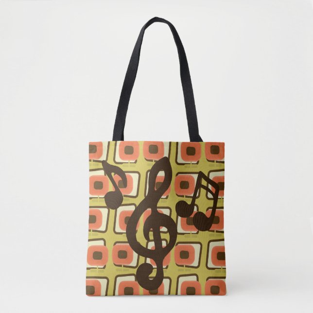 Bolso De Tela Música moderna MCM de la época retro atómica de me (Anverso)