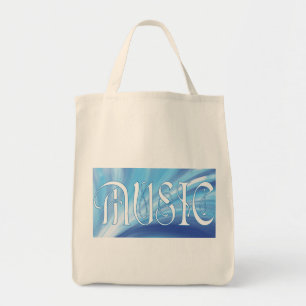 Bolso De Tela MÚSICA personalizada con tote de remolino azul