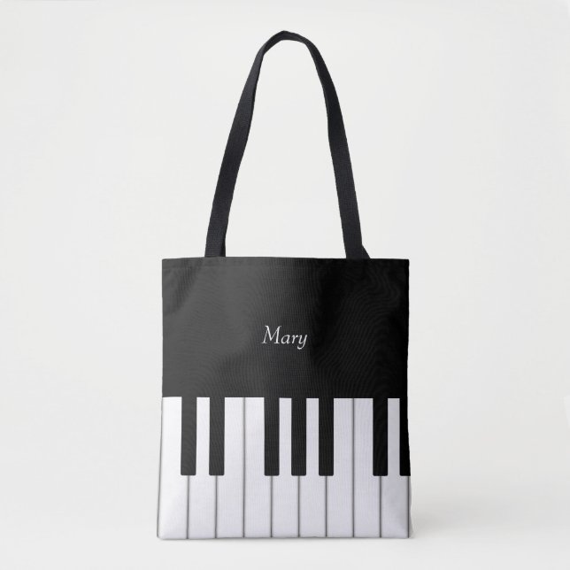 Bolso De Tela Música personalizada del teclado de piano clásico (Anverso)