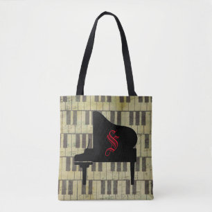 Bolso De Tela Música Tema Piano Libro Tote Bag Music Note