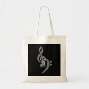 Bolso De Tela Música - Treble and Bass Clef