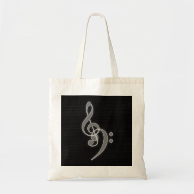 Bolso De Tela Música - Treble and Bass Clef (Frente)