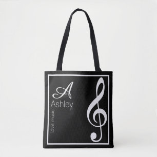 Bolso De Tela música trinitosa de clef negro