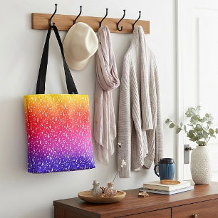 Bolso De Tela Musical blanco y arcoíris