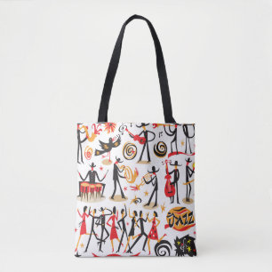Bolso De Tela músicos de jazz - íconos establecidos. Aislado en 