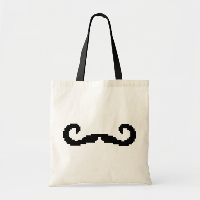 Bolso De Tela Mustache de manillar para píxeles de 8 bits (Frente)