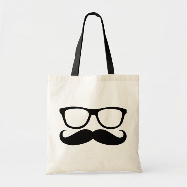 Bolso De Tela Mustache Nerd (Frente)