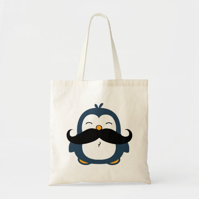 Bolso De Tela Mustache Penguin (Frente)