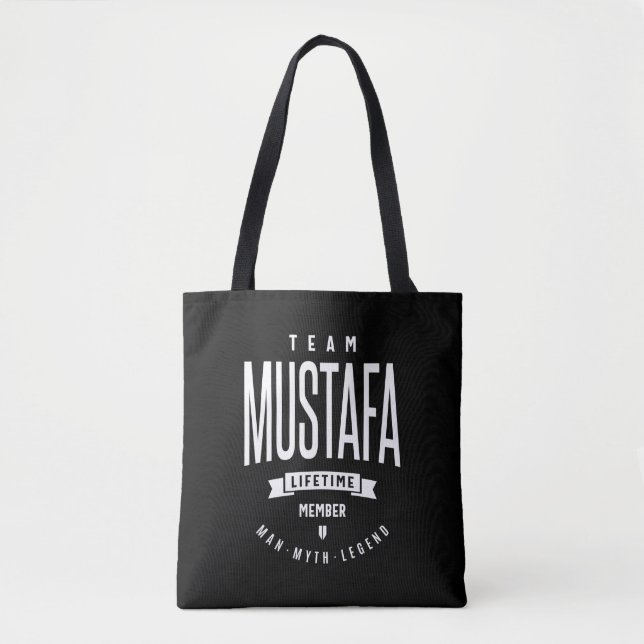 Bolso De Tela Mustafa Nombre Personalizado Regalo de cumpleaños (Anverso)