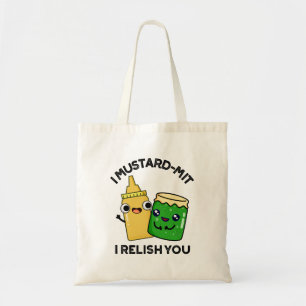 Bolso De Tela Mustard-mit Te Retiro El Divertido Pun Acondiciona