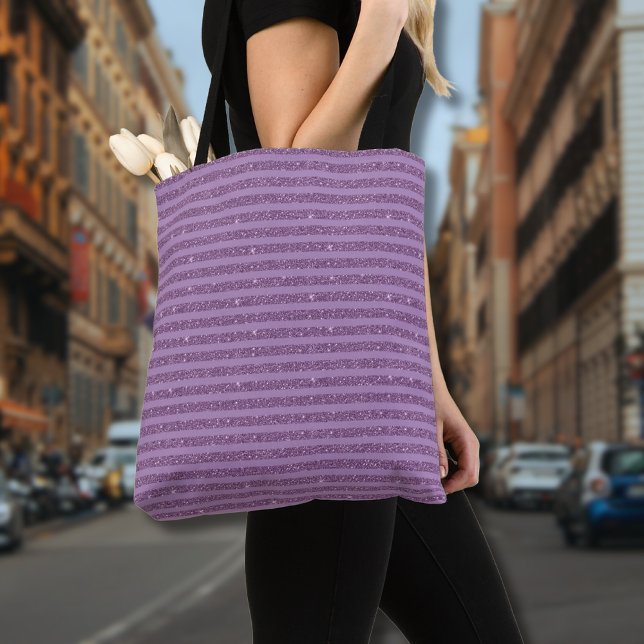 Bolso De Tela Muted Mulberry Glitter Style Horizontal Stripes (Subido por el creador)
