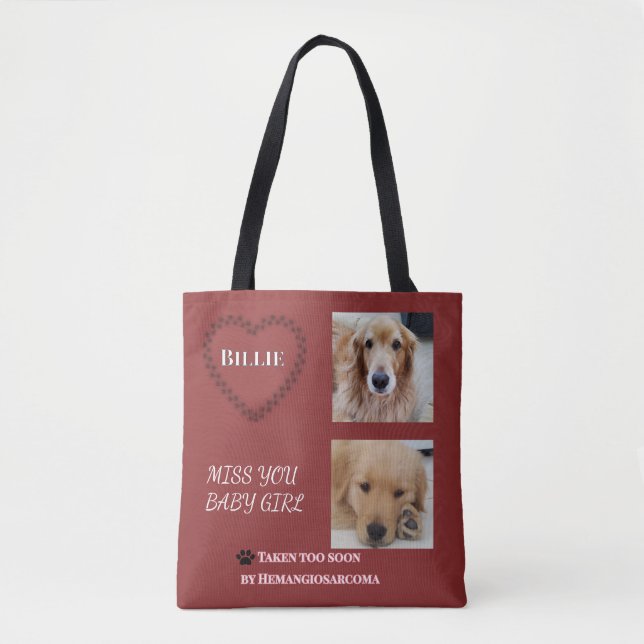 Bolso De Tela Muted Red Double-Sided Pet Tribute (Anverso)