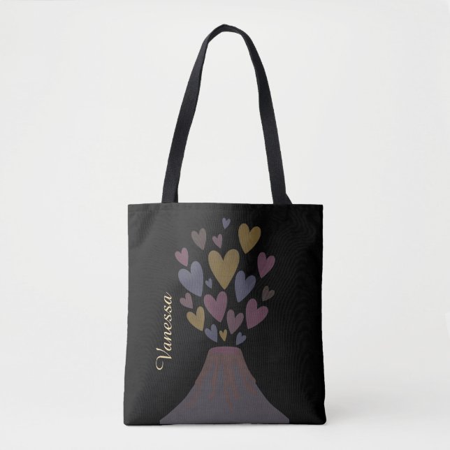 Bolso De Tela Muted Volcano Hearts Tote Bag – Customizable Gift (Anverso)