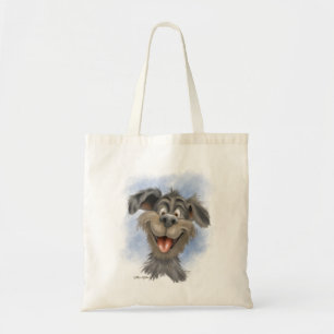 Bolso De Tela Mutt sonriente feliz – Dibujo animado de perro lin