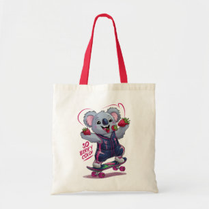 Bolso De Tela Muy Berry Cool Koala Skateboard, divertida fresa 
